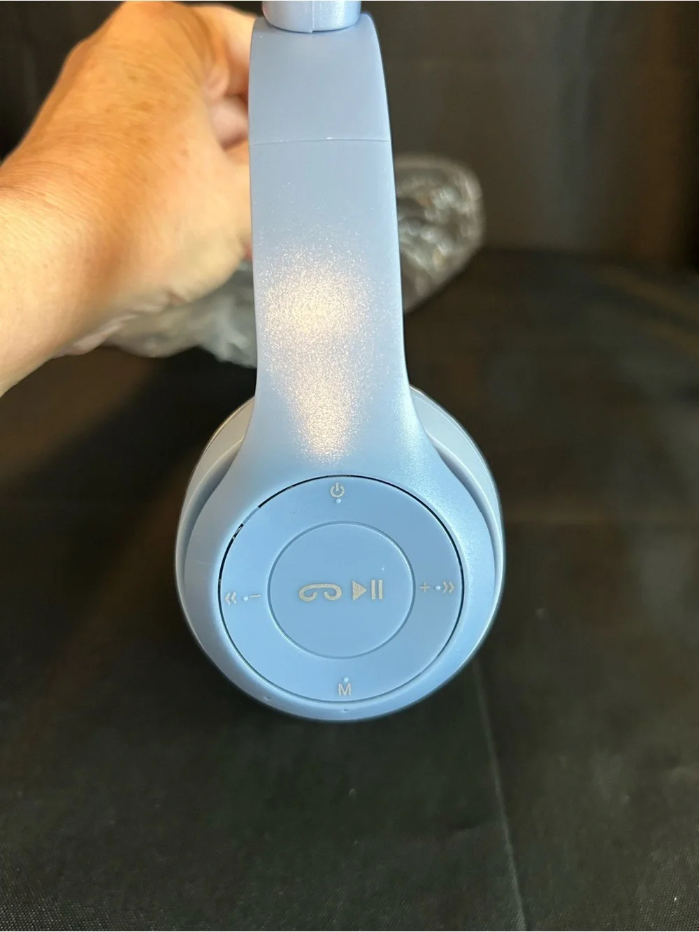 Wireless Cat Ear Headphones - Light Blue with RGB Color Lights